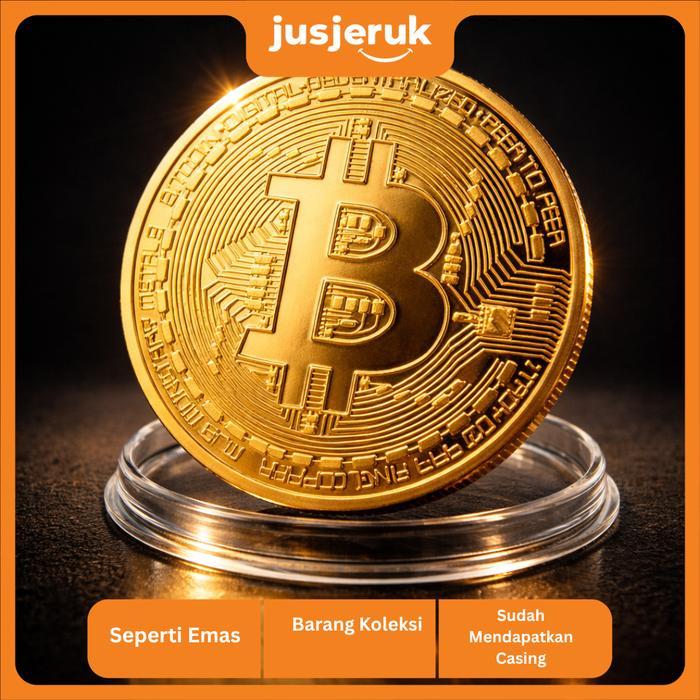 JFactory Bitcoin Suvenir Keping Koin Emas/Replika Bitcoin Sovenir