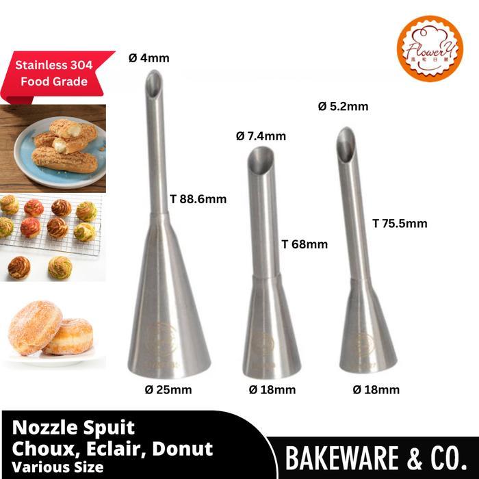 Flowery Nozzle Donut Spuit Filling Choux Sus Pastry Spuit Stainless 304 Food Grade Diskon Sale