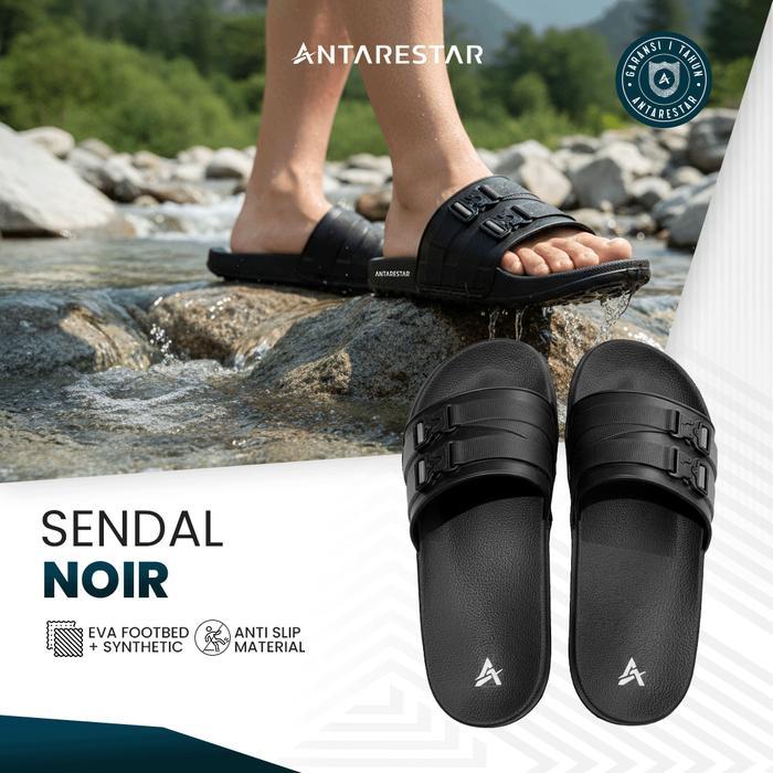Eiger - - Sendal Noir Sandal Slide Pria Black Sendal Selop Daily Urban Outdoor Minimalis Eva