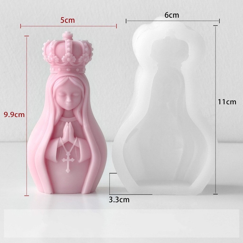 Praying Virgin Mold High Temperature Resistant Virgin Mary Silicone Mold 3d Virgin Mary Candle Mold