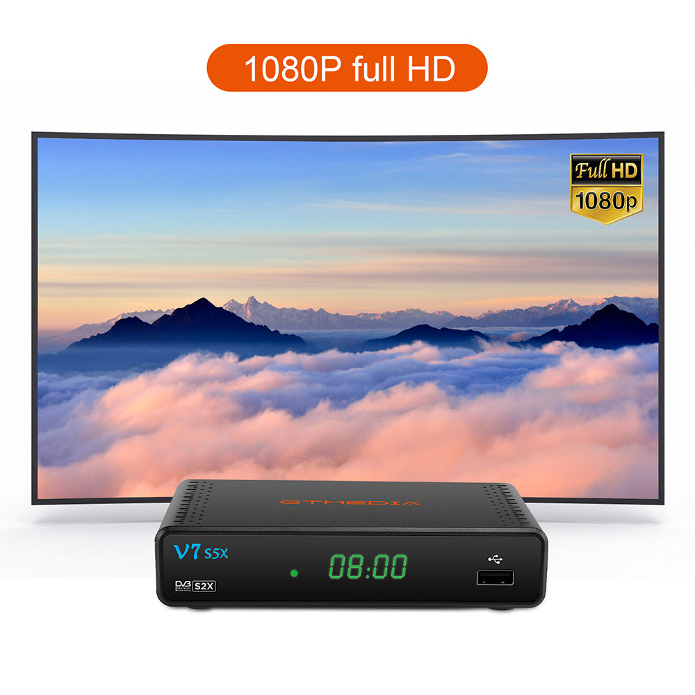 GTMEDIA V7 S5X Satellite Receiver DVB-S/S2/S2X,Full HD 1080P H .265(8bit), AVS+,CCM, ACM,