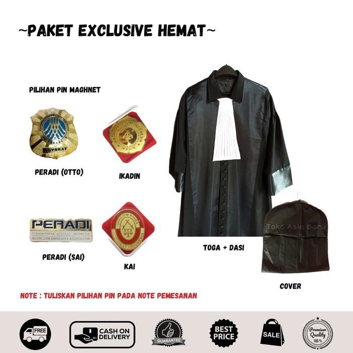 Mira- Paket Hemat!!! Toga Advokat/Pengacara Exclusive Pria Topi Terbaru !!!