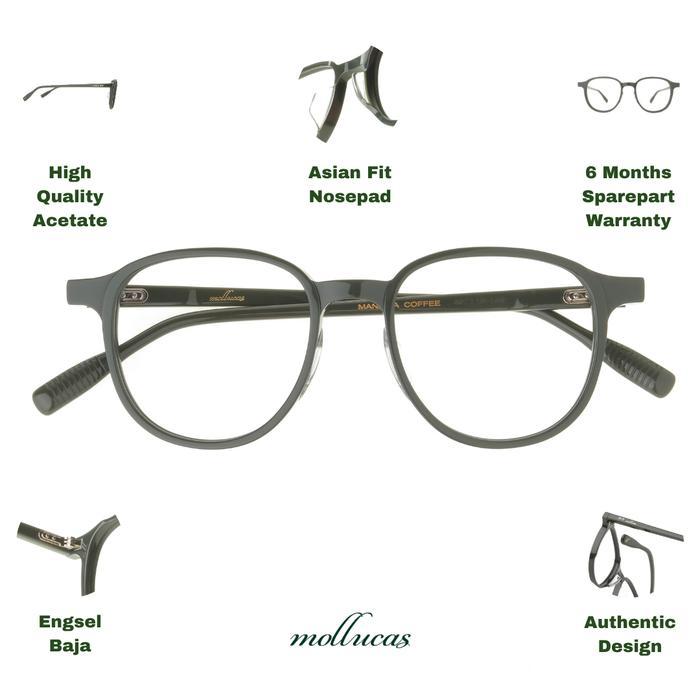 Mollucas Manawa Coffee Kacamata Minus Plus Silinder Anti Radiasi dengan Lensa Essilor - Frame Pria W
