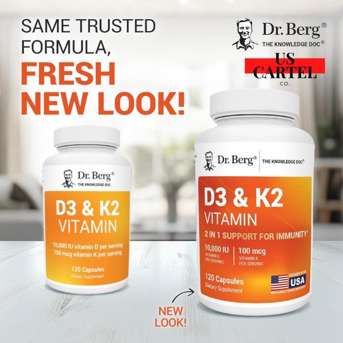 Dr. Berg Vitamin D3 K2 Vitamin Supplement