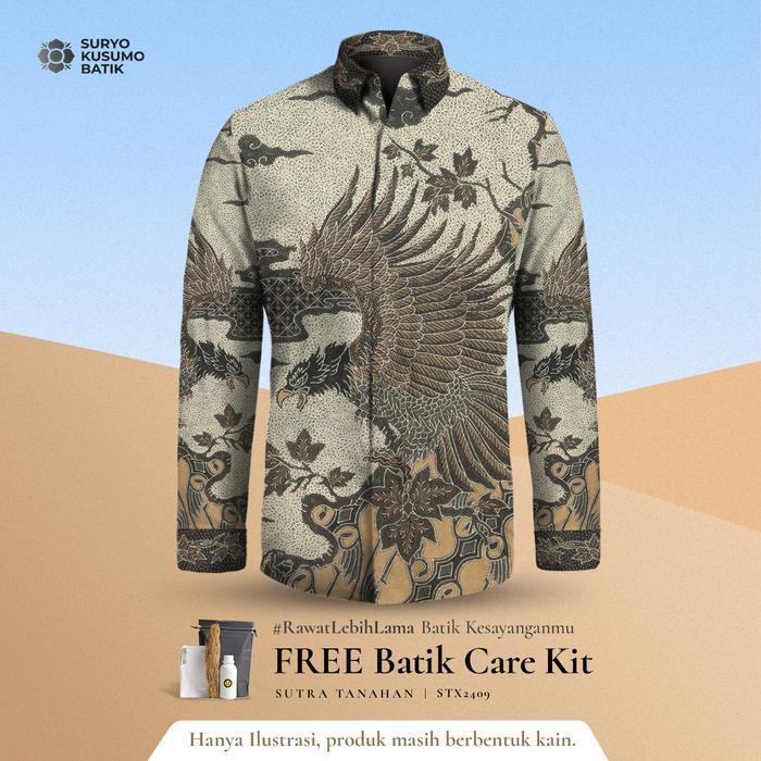 Kain Kemeja Batik Tulis Sutra Pria Suryo Kusumo Batik ST9 - Kain Batik