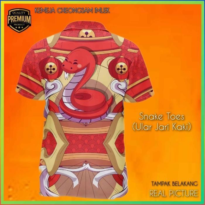 Kemeja Imlek Pria Baju Cheongsam S M L XL 2XL 3XL 4XL 5XL Dragon Toes