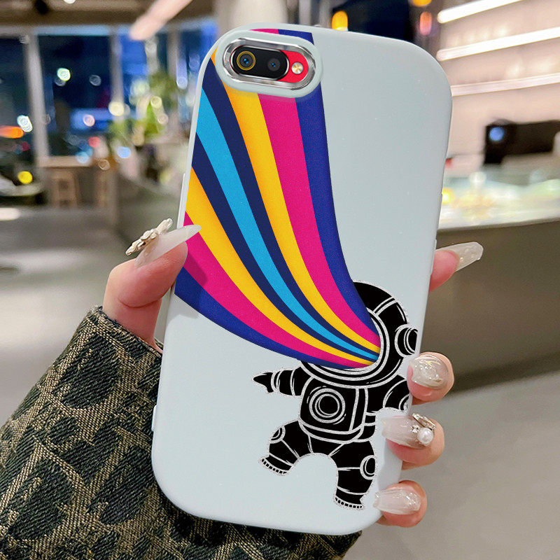 Casing Hp Untuk Realme C2 C2s OPPO A1k Case Rainbow Astronaut Kasing  silikon Cesing gelombang Softc