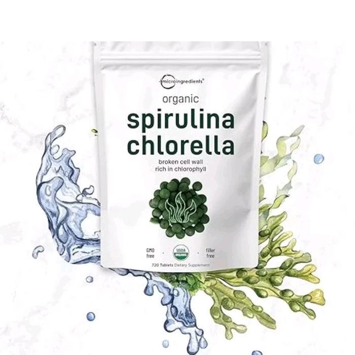 Terlaris  New Sunfood SPIRULINA CHLORELLA Super Algae 250Mg 228 Tablet Original
