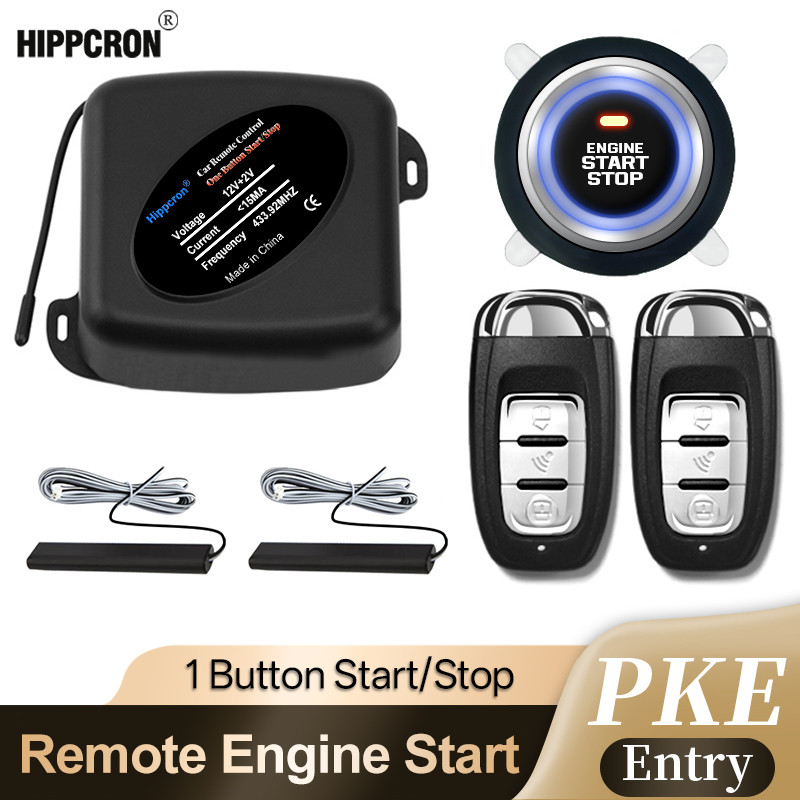 Hippcron Car PKE Keyless Remote Control Entry Start Stop Engine System Push Button Remote Auto
