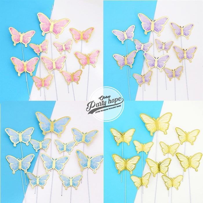 Cake Topper Kupu Kupu / Hiasan Kue topper Kupu Kupu / toper kue karakter kupu kupu / Cake Topper