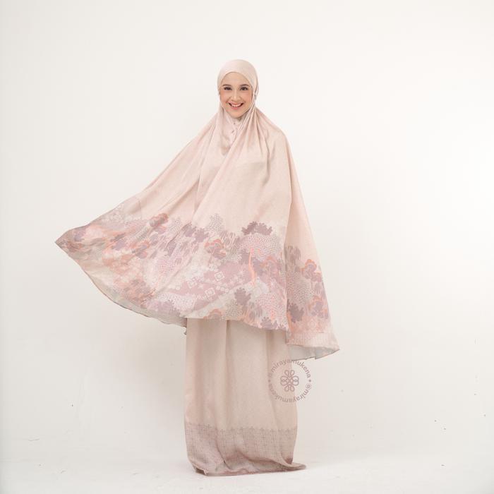 Mukena Travel Printing Miraya Jardin Peach