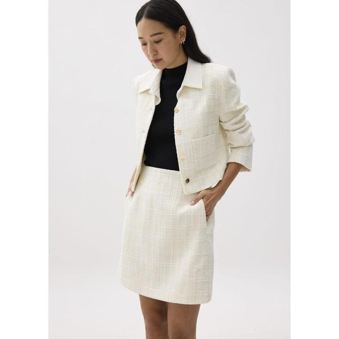 Love Bonito - Rok Wanita - Kaori Elastic Tweed Mini Skirt
