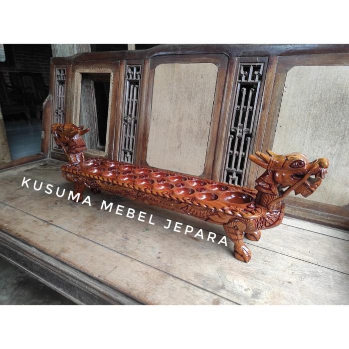 Dakon/Congklak Kayu Jati Model Naga Api (Lubang 7) Terlaris