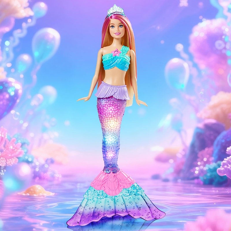 Genuine Stock Barbie Iridescent Glitter Tail Starlight Mermaid Fantasy World Series Cute Doll