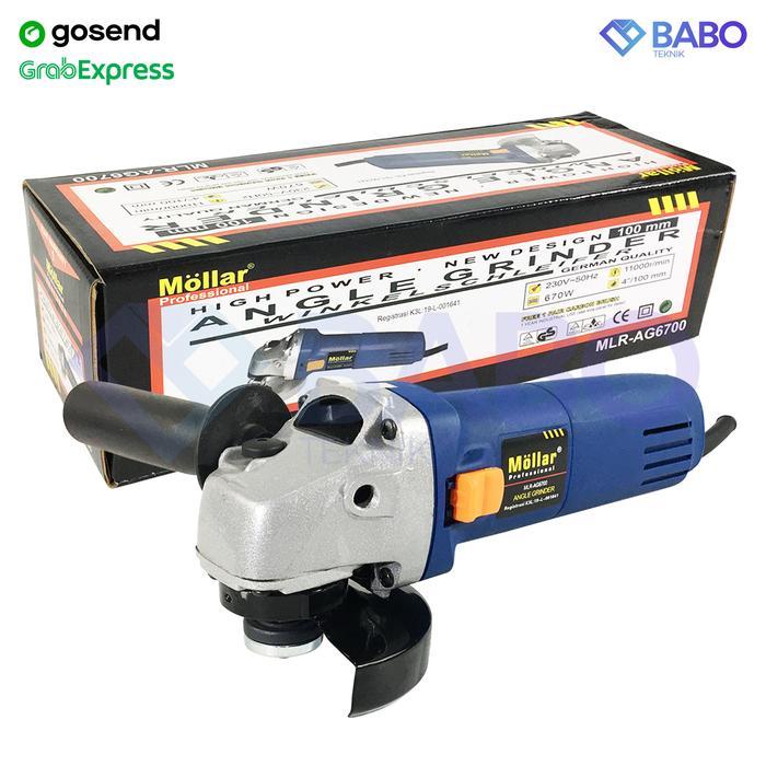Mesin Gerinda Tangan Mollar Mlr-Ag6700 Angle Grinder Mollar 4"