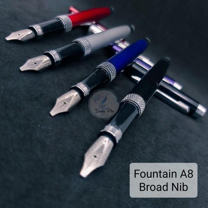 "New" Pena Kaligrafi A8 Broad Nib Fountain Pen Metal Mata 1,5mm