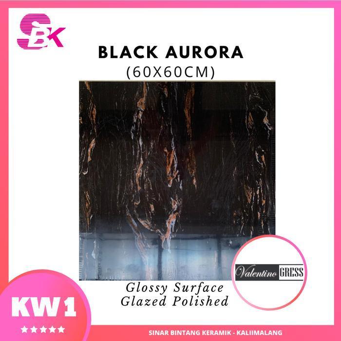 GRANIT GLAZED POLISHED 60 X 60 BLACK AURORA