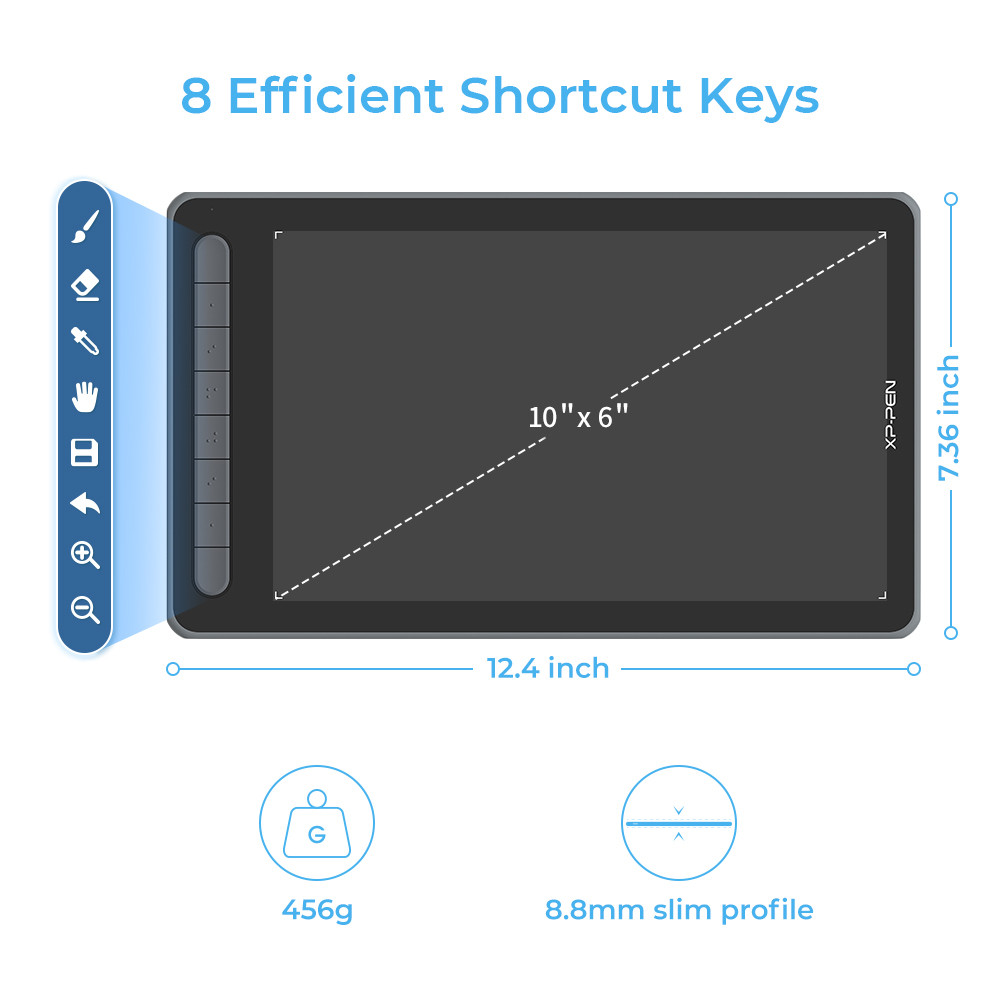XPPen Deco LW Graphic Digital Tablet Drawing Pen Tablet Wireless Bluetooth V5.0 Tilt Supported