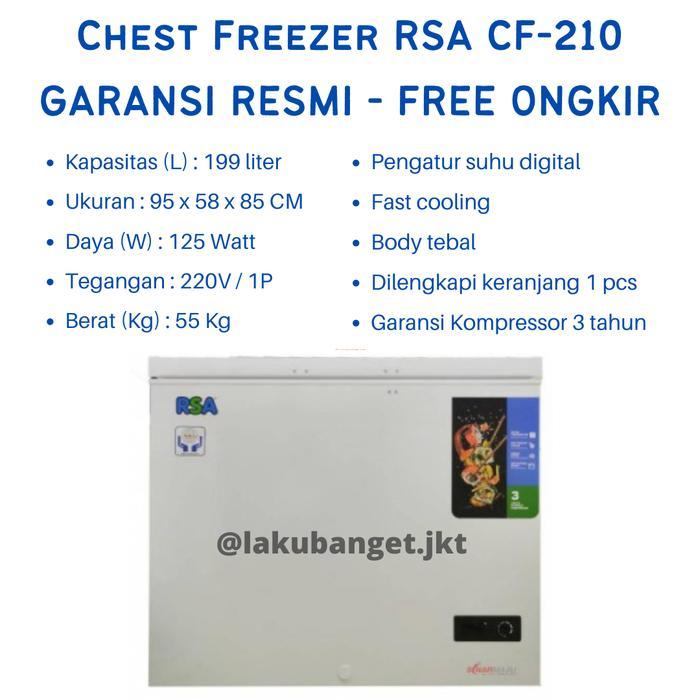 Chest Freezer RSA CF-210 / Freezer RSA CF 210 / CF210 FREE ONGKIR