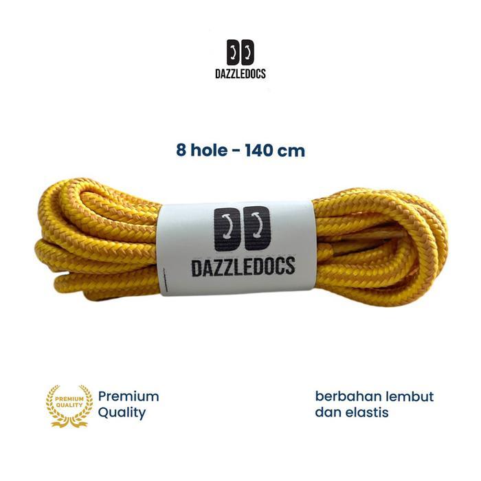 DAZZLEDOCS Tali sepatu boot laces - tali sepatu 8 hole bulat kuning coklat muda