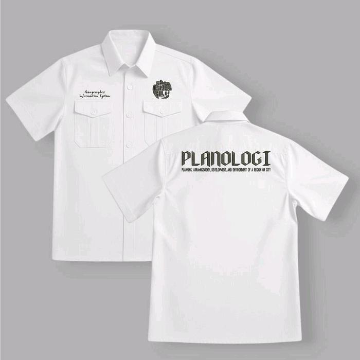 KEMEJA KERJA WORKSHIRT PLANOLOGI BELAKANG BORDIR KOMPUTER