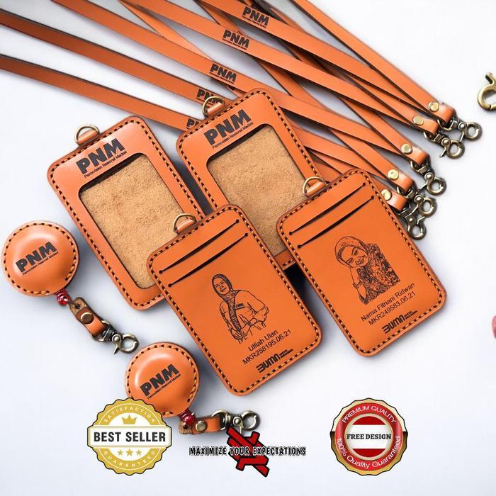 Holder Id Card Kulit Id Card Holder Yoyo Id Card Tali Lanyard Kulit Tbk