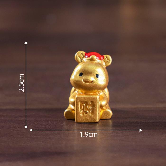 Bisa E-Faktur Dakena Ornamen Miniatur Kura Kura Mini Emas Pembawa Hoki Simbol Rezeki &