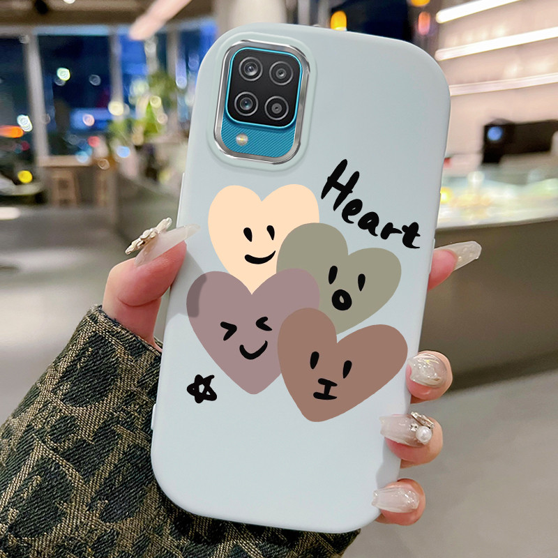Casing Hp Untuk Samsung Galaxy A12 4G A12 5G F12 M12 A13 Case Casing tas emosi jantung pola Kerang g
