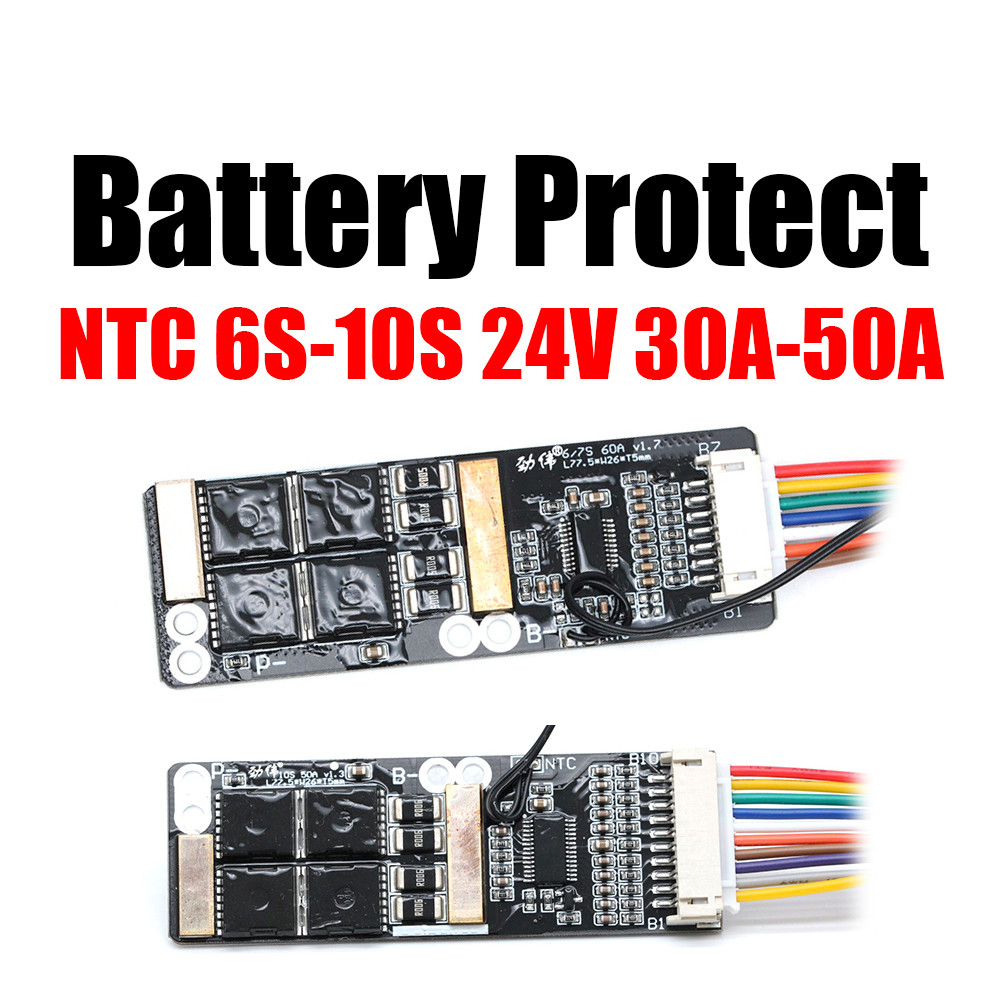 NTC Sensor 6S 7S 10S 30A 40A 50A 24V Li-ion Lithium Battery Protection Board 25.2V 29.4V 36V BMS FOR
