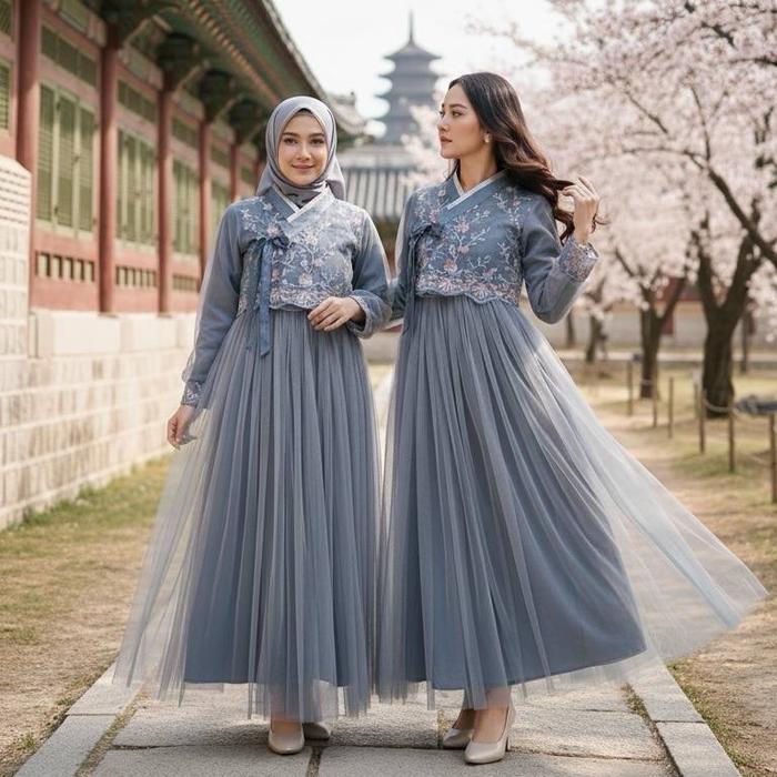 Ready Gamis Hanbok / Jisoul Dress Baju Cantik Untuk Muslimah Tbk