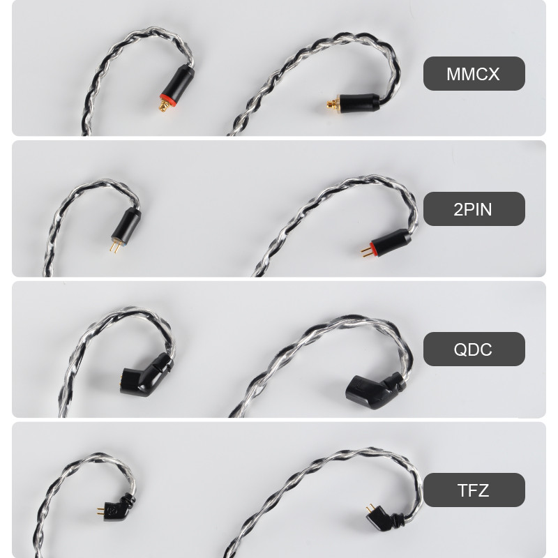 XINHS 8 core 5N single crystal copper silver plated wire headphone upgrade cable