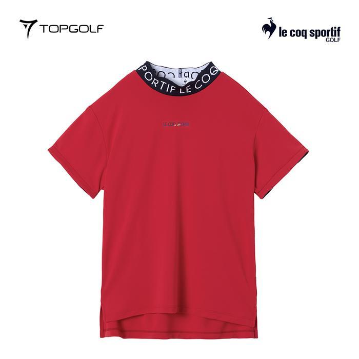 Atasan Golf Wanita Lengan Pendek Lebar Kerah Mock Neck Warna Hijau Ukuran M