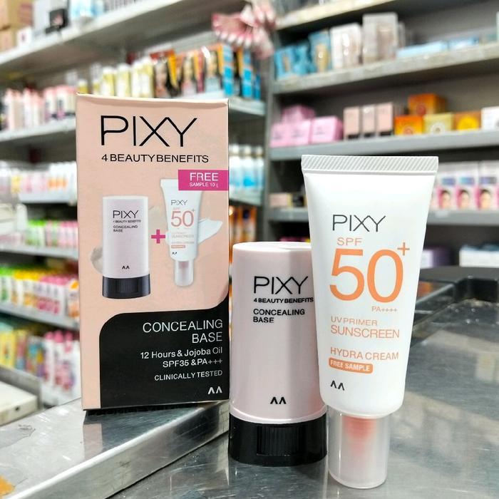 CONCEALING PIXY + UV PRIMER SUNSCREEN 1PAKET