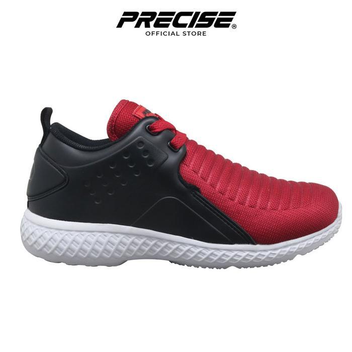 Precise Baldwin Sneakers Sepatu Sneakers Sekolah Anak Bahan Mesh Sol Karet Nyaman - Merah/Hitam - Uk