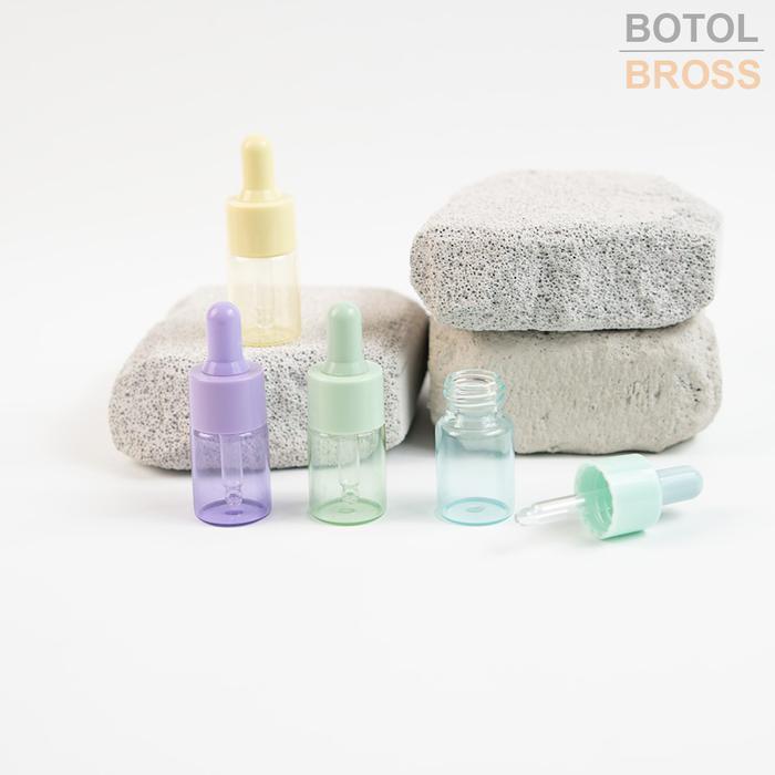 Botol Pipet Kaca Tebal Pastel 10Ml / Botol Serum Kaca Warna Transparan