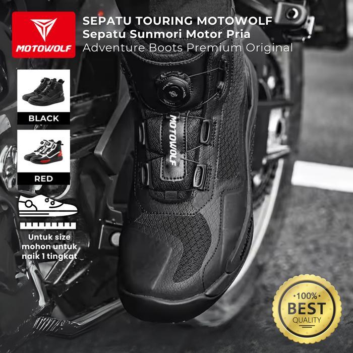 Sepatu Touring Motowolf Sepatu Sunmori Motor Pria Adventure Boots