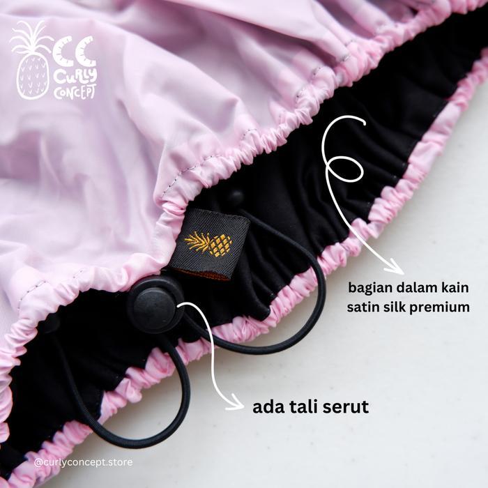Promo Curly Concept - Shower Cap Premium - 2 Lapis (Parasut Premium & Satin Silk Premium) Terlaris