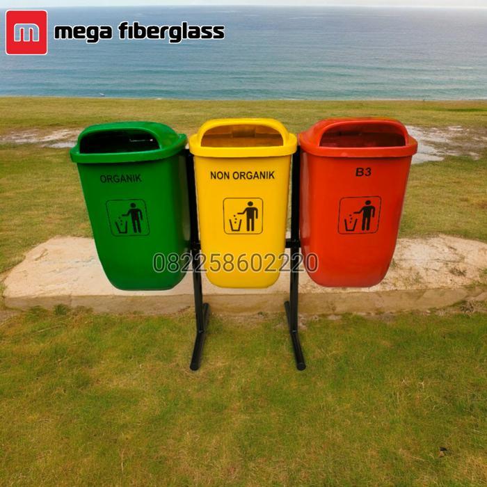 Tempat Sampah 3 Warna Oval