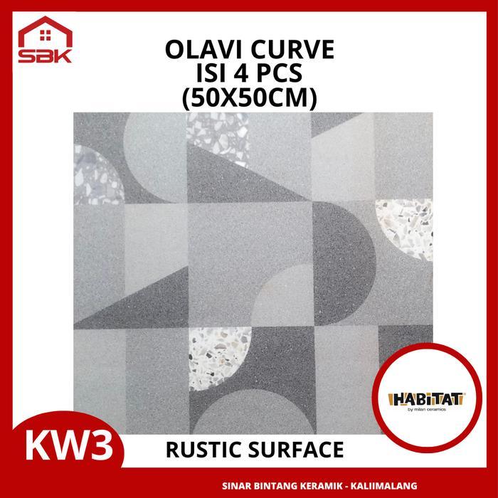 KERAMIK LANTAI 50X50 OLAVI CURVE HABITAT