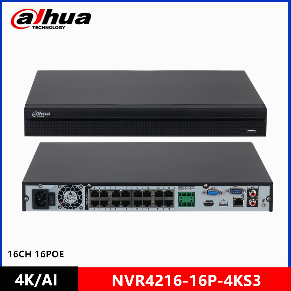 Dahua NVR4208-8P-4KS3 8ch with 8 PoE ports & NVR4216-16P-4KS3 16ch with 16 PoE ports 4K NVR 1U