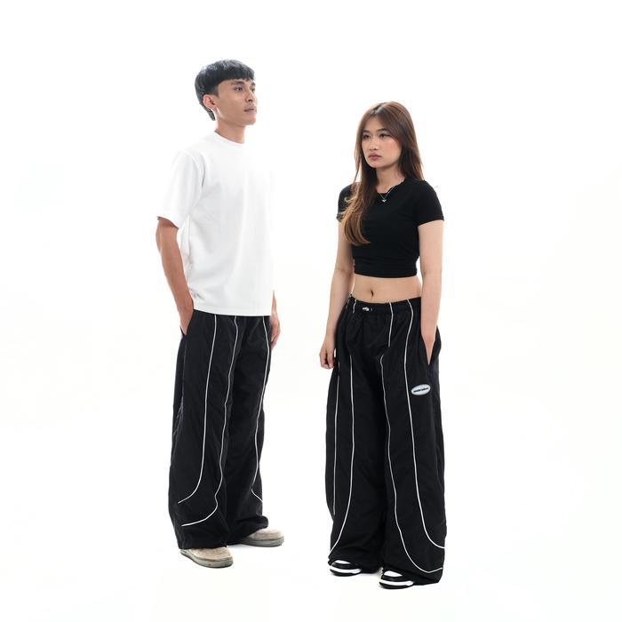 Pinnacle Outdoor - Baggy Pants Upside Loose New Drop Casual Pria Wanita Outfit Celana Scena Y2K