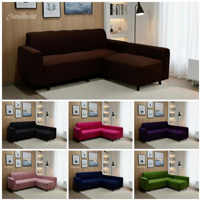 Cover sofa bentuk L PUTUS / Sarung PENUTUP SOFA L putus elastis