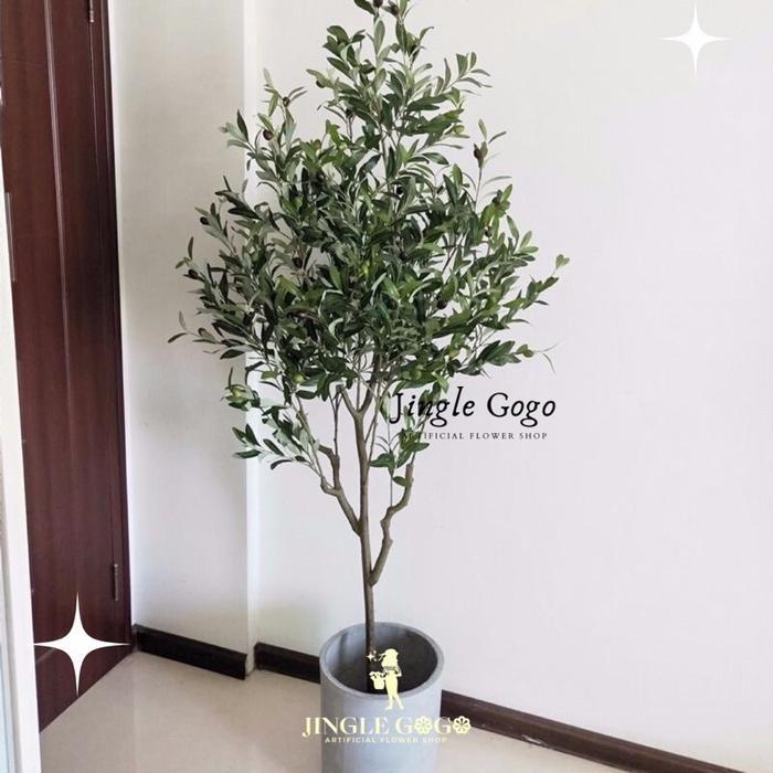 Pohon Artificial Tinggi - Pohon Olive Artificial - Pohon Plastik Besar Sudut Rumah - Pohon Pisang