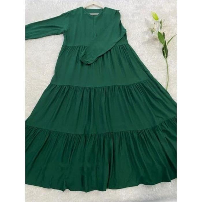 GAMIS SUSUN// GAMIS RAYON, GAMIS RAYON,GAMIS RAYON POLOS Midi Remaja Muslim Wanita Dress Katun Maxi 