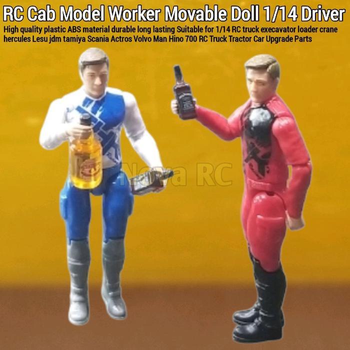 Boneka pengemudi untuk kabin shell RC truk crane loader eksavator 1/14 hercules lesu tamiya Scania
