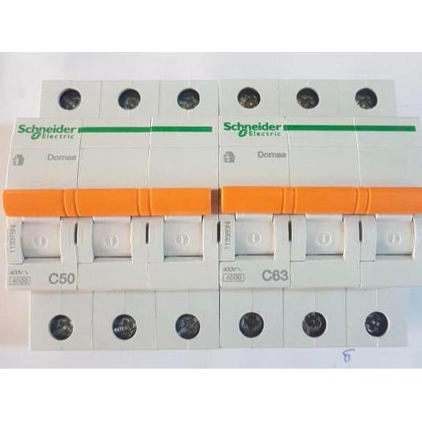 Mcb Schneider Domae 3 Pass Phase 3P 63 Ampere 63A / 50 Ampere 50A