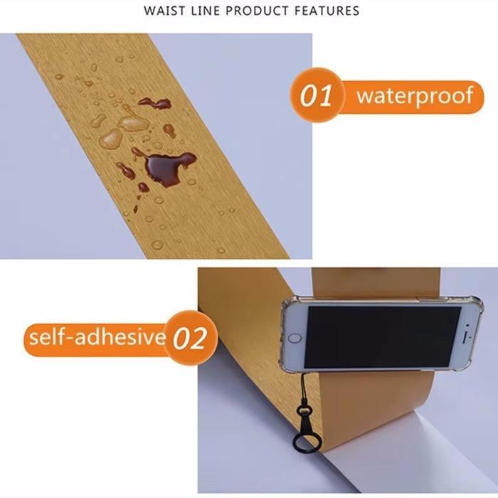 Wallpaper Sticker Border List Tembok 10cmx5m Dekorasi Bawah Dinding Ubin Lantai kedap Air