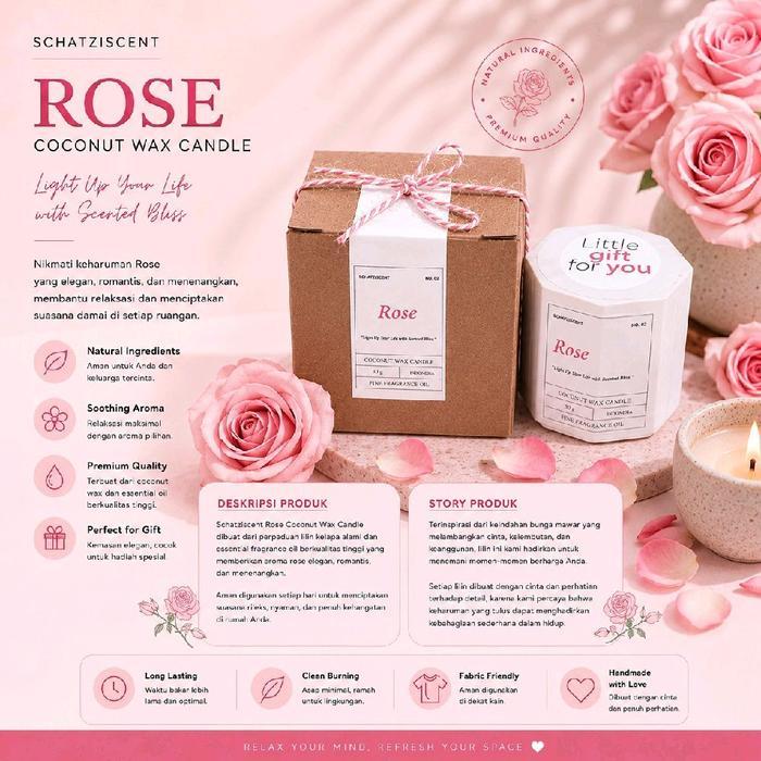 Lilin Aromaterapi Gift Scented Candle 30Gr Aroma Bunga Dengan Wadah Semen Dan Box