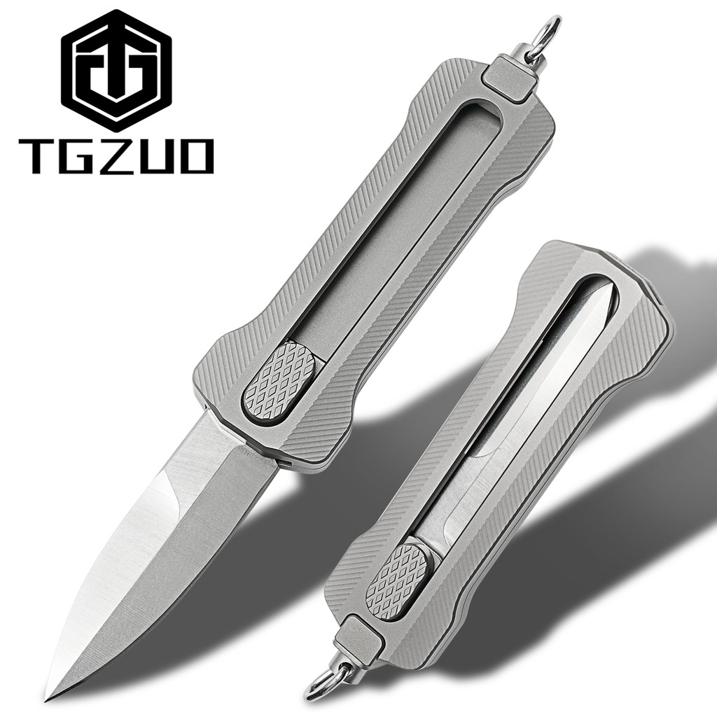 Folding Pocket Knife D2 Steel Blade Titanium Alloy Utility Knife For Easy Carrying Outdoor Hiking