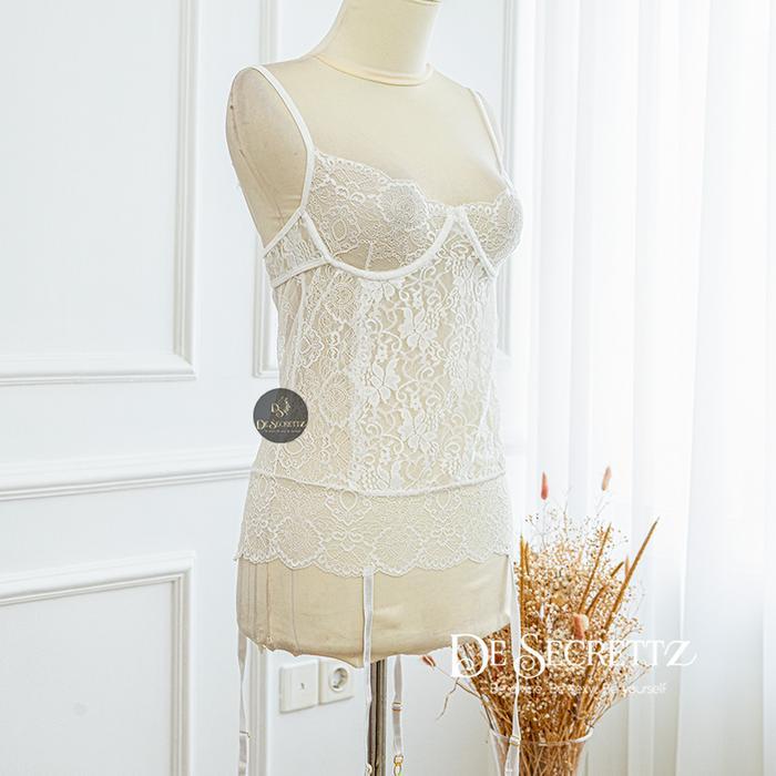PREMIUM DeSecrettz Raquel Lingerie Baju Tidur Wanita Dewasa Korset With Garter Set